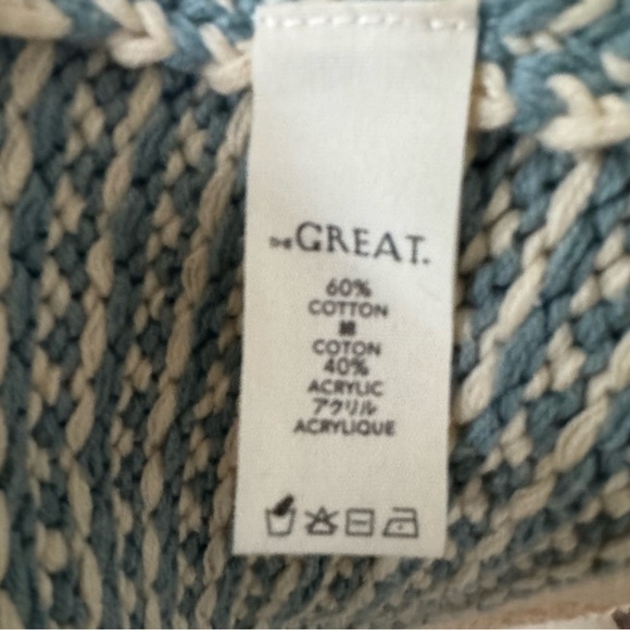 THE GREAT. the minicheck lodge cardigan in morning sky 0 XS - Picture 9 of 10